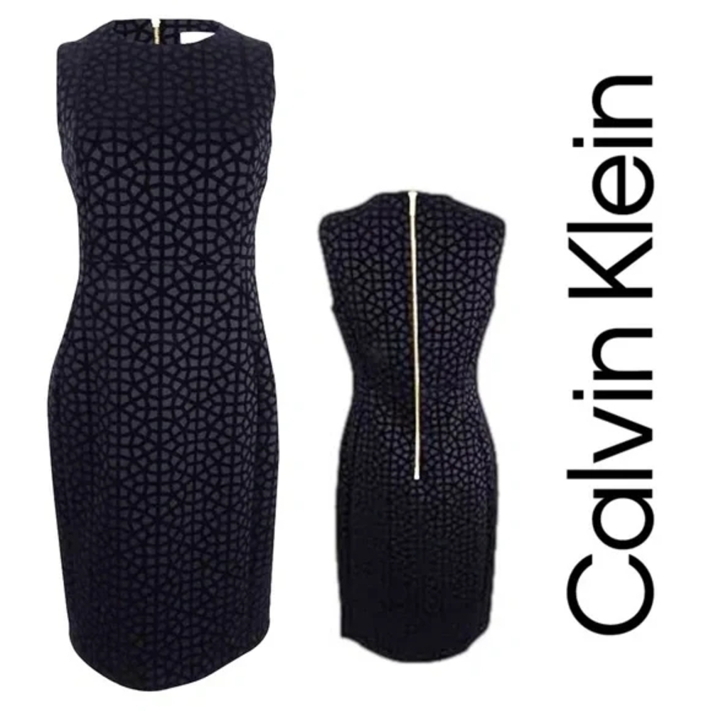 Calvin Klein Black Geometric Dress